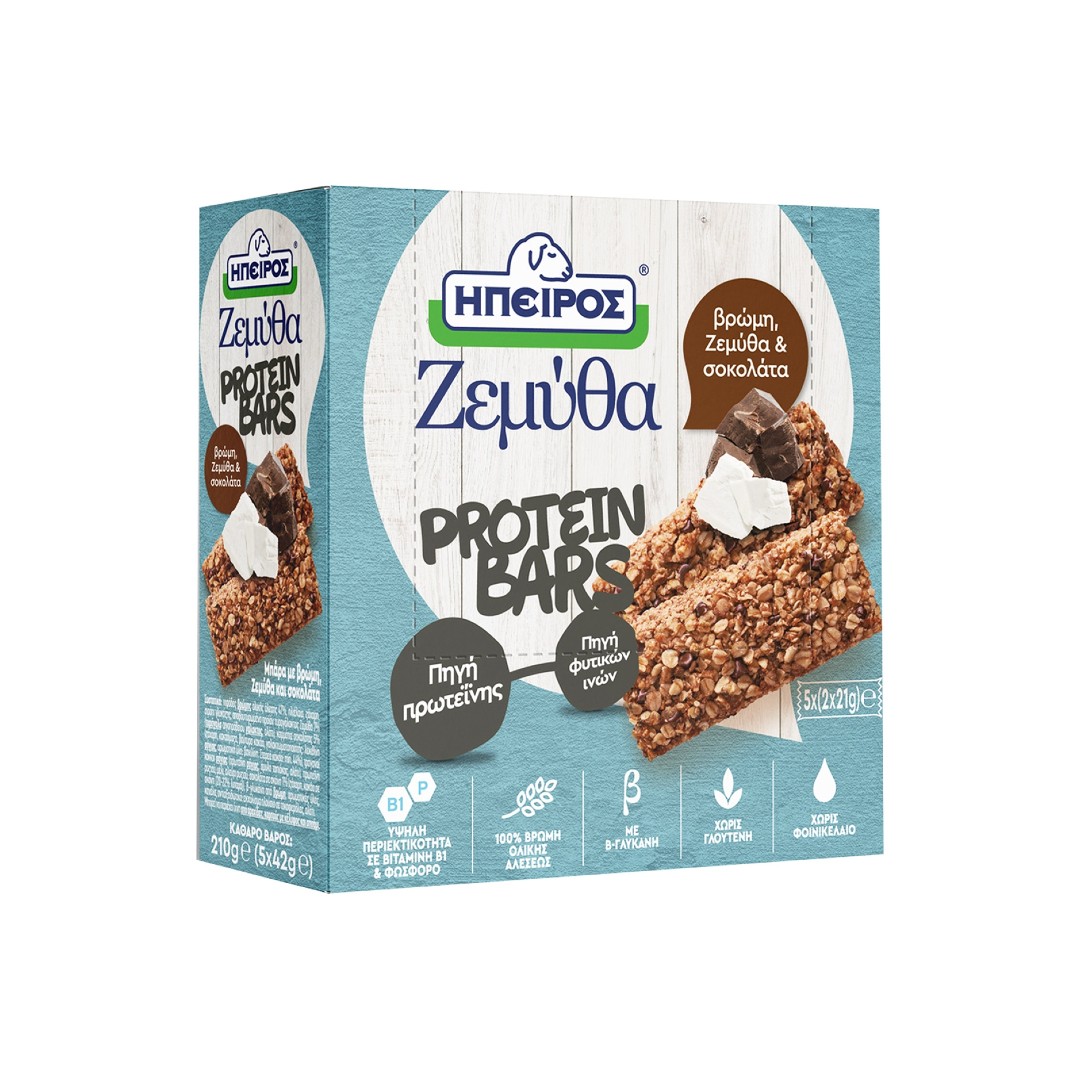 PROTEIN BARS ΗΠΕΙΡΟΣ ΒΡ.ΖΕΜΥΘΑ & ΣΟΚΟΛΑΤΑ 5*42ΓΡ