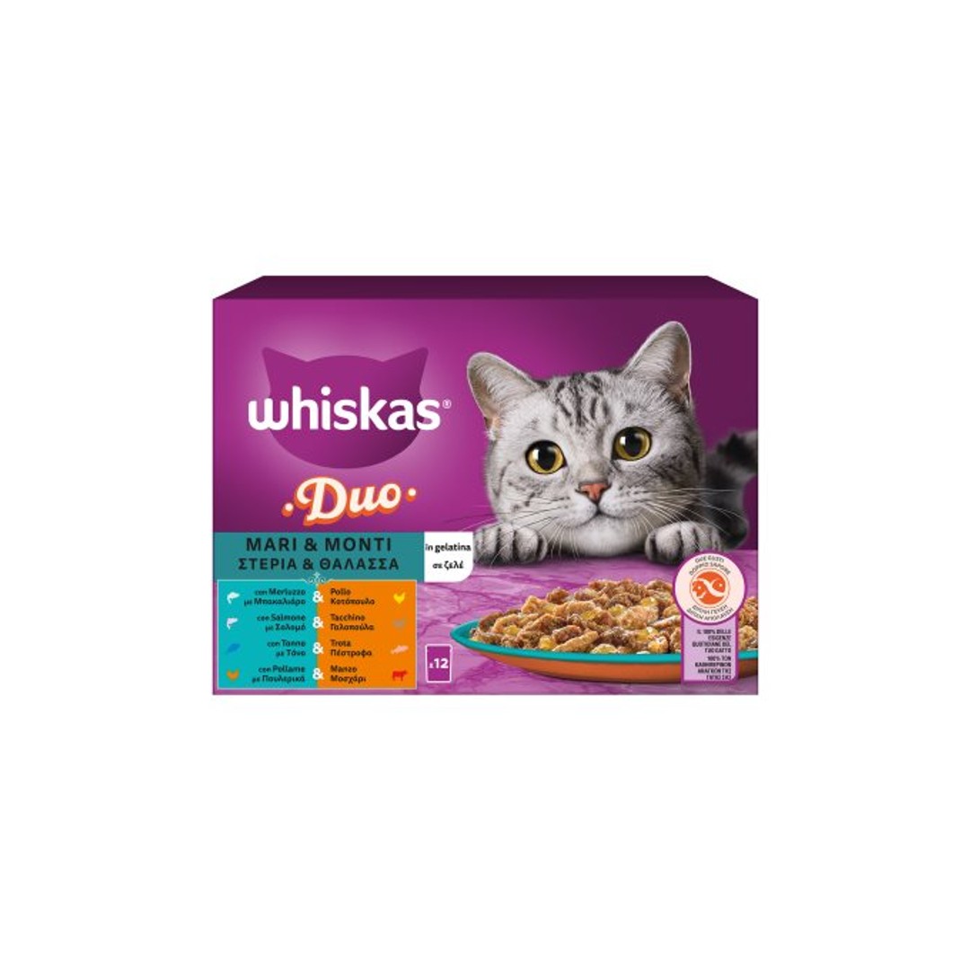 WHISKAS DUO ΦΑΚ.ΣΤΕΡΙΑ & ΘΑΛΑΣΣΑ ΣΕ ΖΕΛΕ 12*85ΓΡ