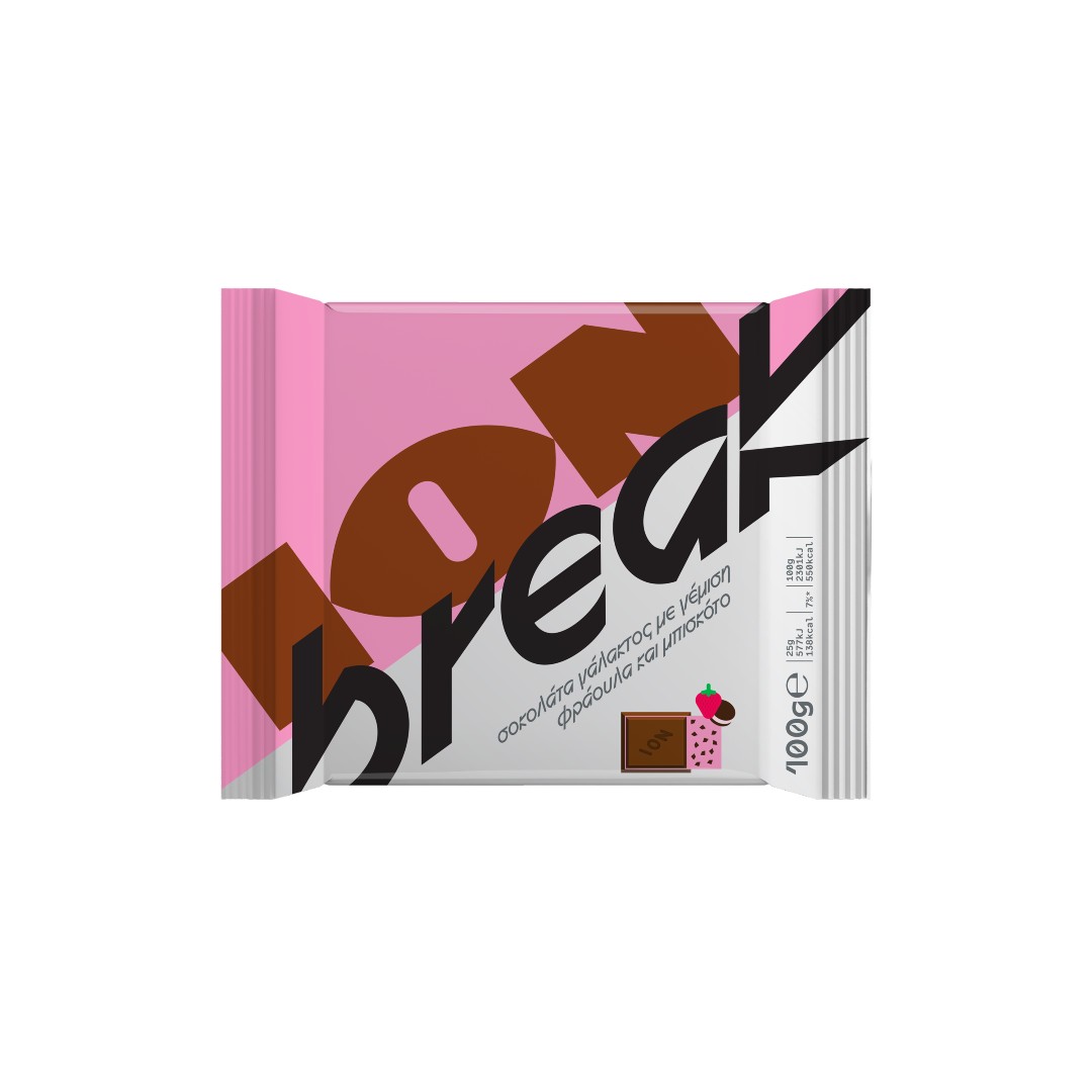 ION BREAK ΣΟΚΟΛΑΤΑ STRAWB.&BISCUIT 100ΓΡ