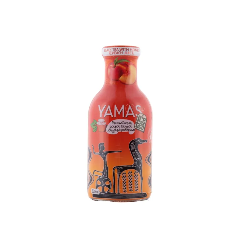 YAMAS ICE TEA BLACK PEACH & HONEY Φ O/W 360ML