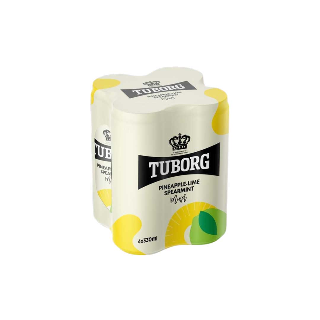 TUBORG SODA PINEAPPLE LIME SPEARMINT 4*330ML