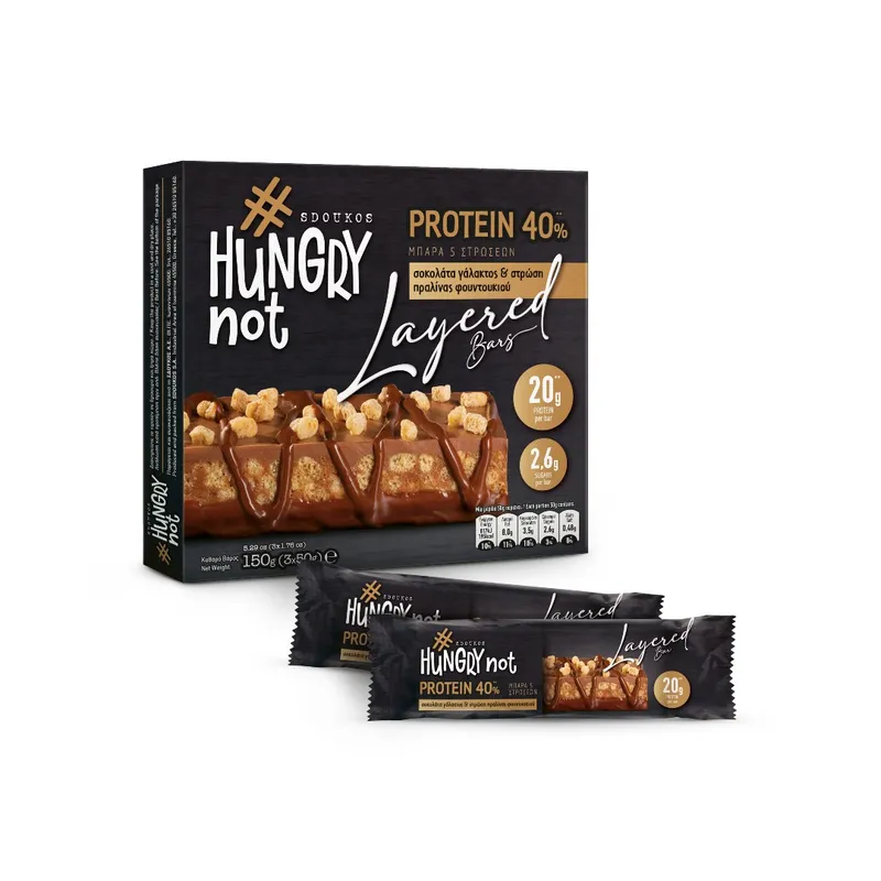 HUNGRYNOT ΜΠΑΡΕΣ PROTEIN ΠΡΑΛ.& ΣΟΚ.ΓΑΛ.3*50ΓΡ