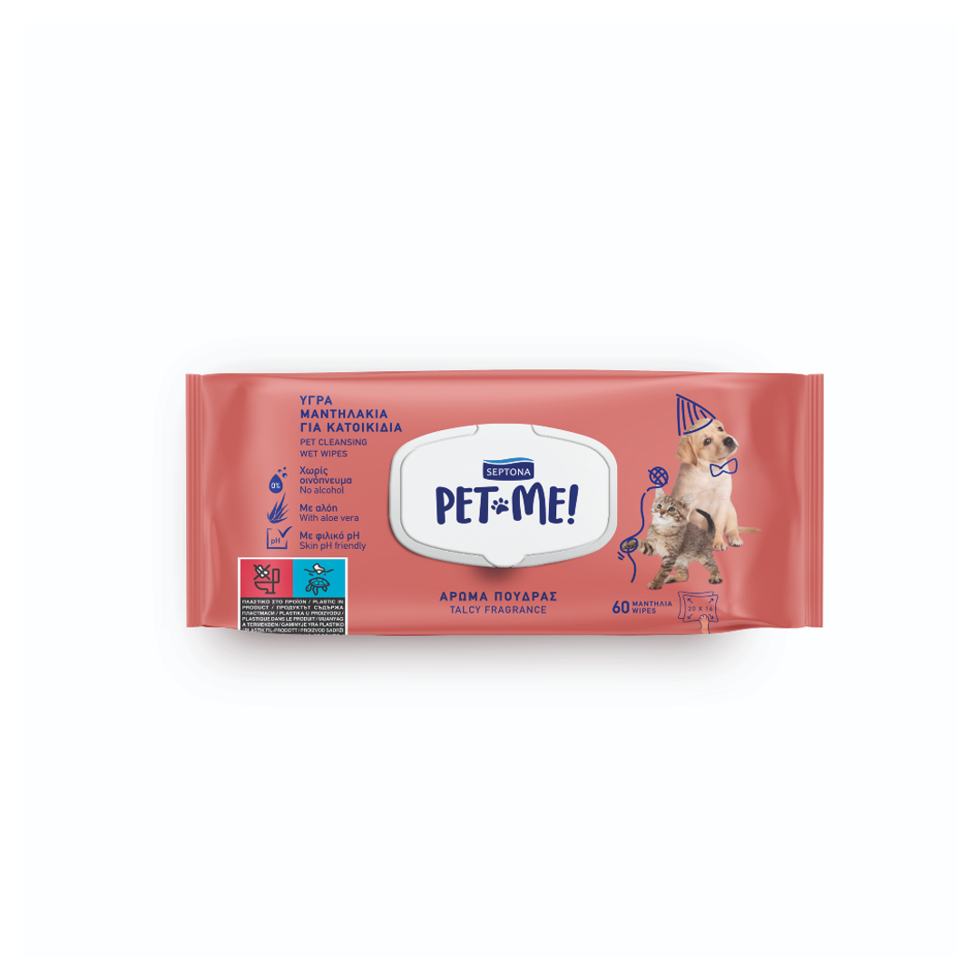 SEPTONA ΥΓΡΑ ΜΑΝΤΗΛΑΚΙΑ ΓΙΑ ΚΑΤΟΙΚΙΔΙΑ PET ΜΕ 60Τ