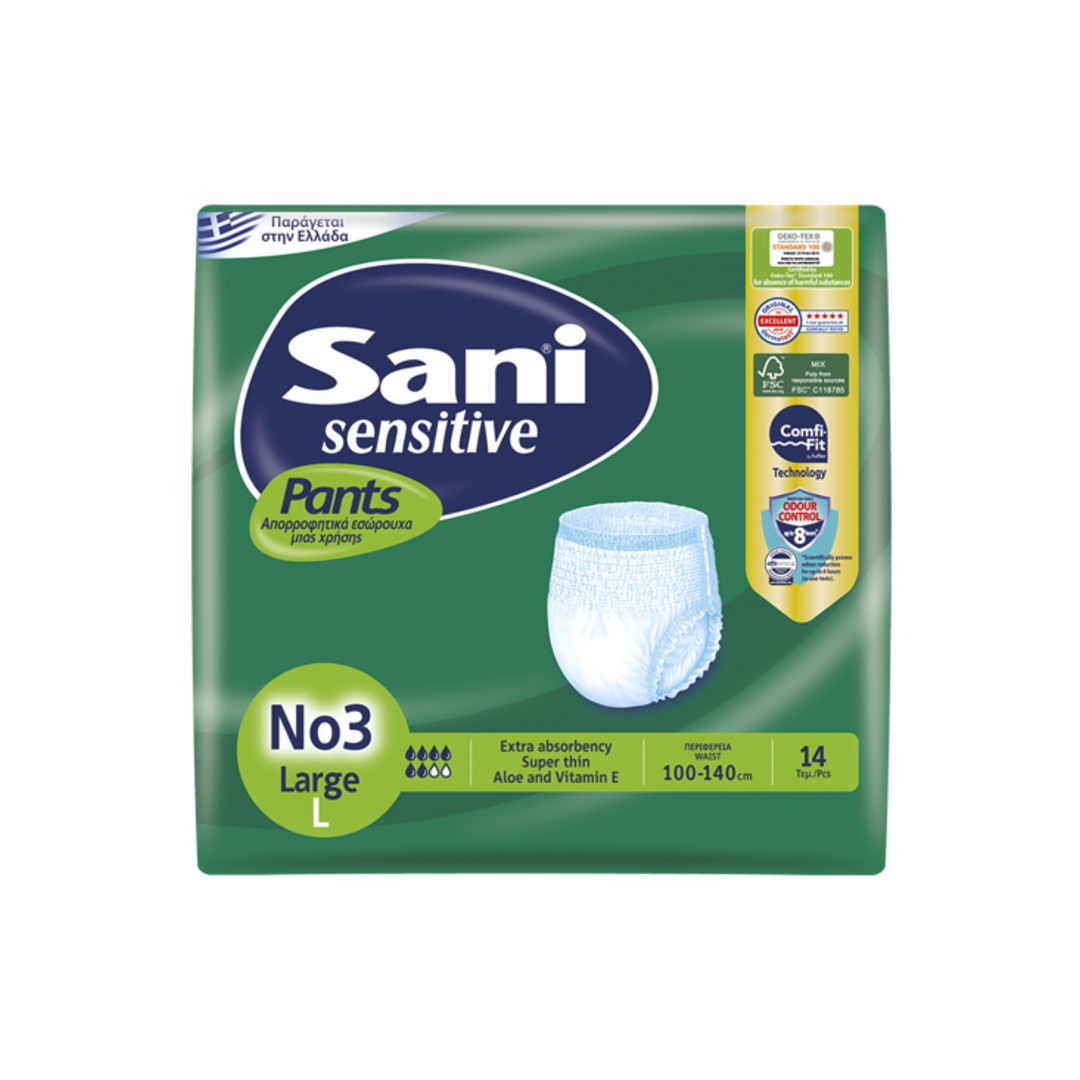 SANI PANTS ΕΣΩΡ.ΑΚΡ.SENSITIVE N.3 LARGE 14Τ.