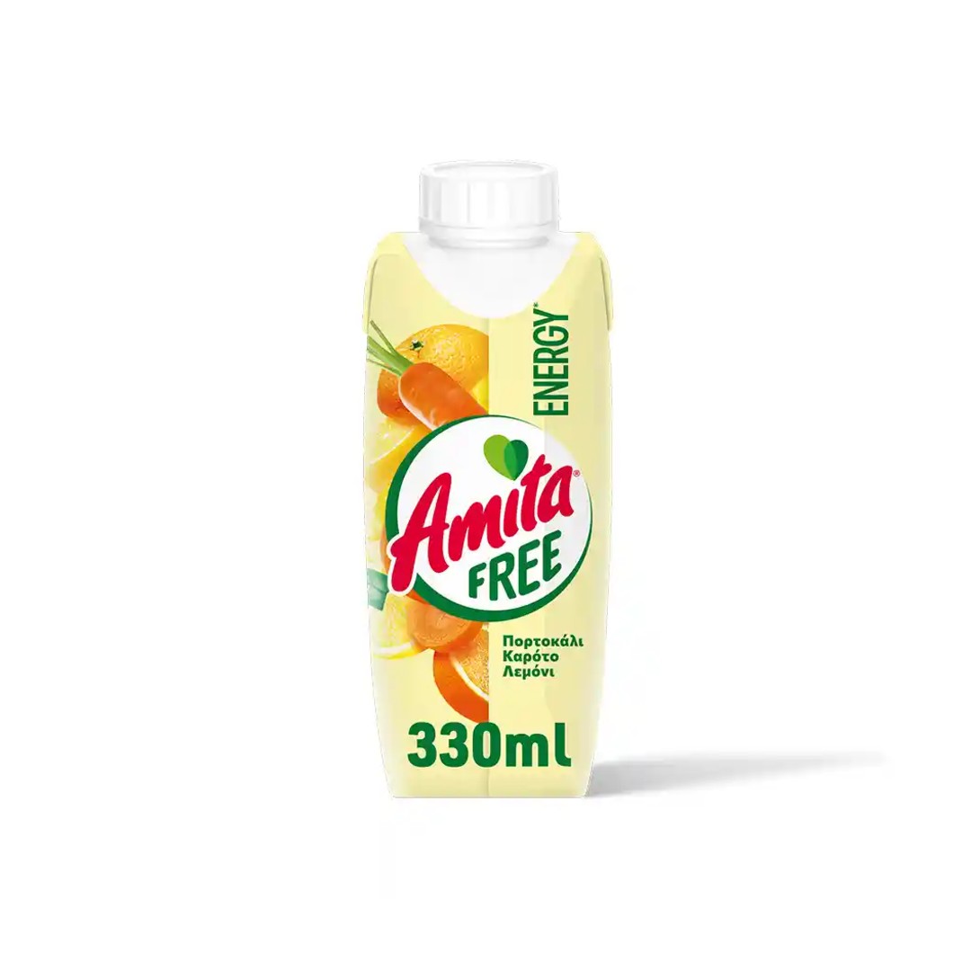 AMITA FREE ENERGY ΠΟΡΤΟΚ. ΚΑΡΟΤ.ΛΕΜΟΝ. 330ML