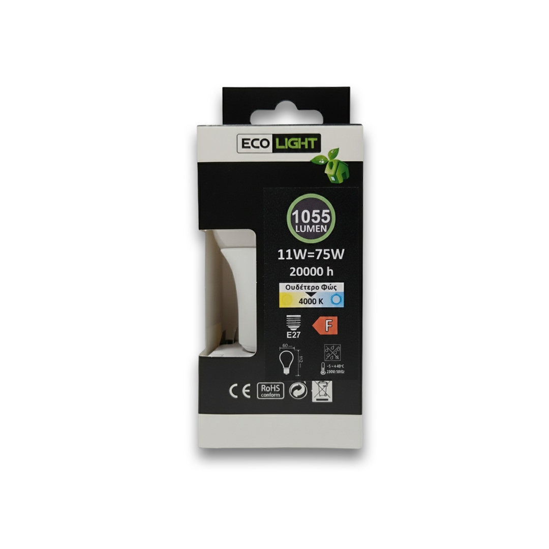 ECOLIGHT ΛΑΜΠΑ LED A60 11W E27 4000K