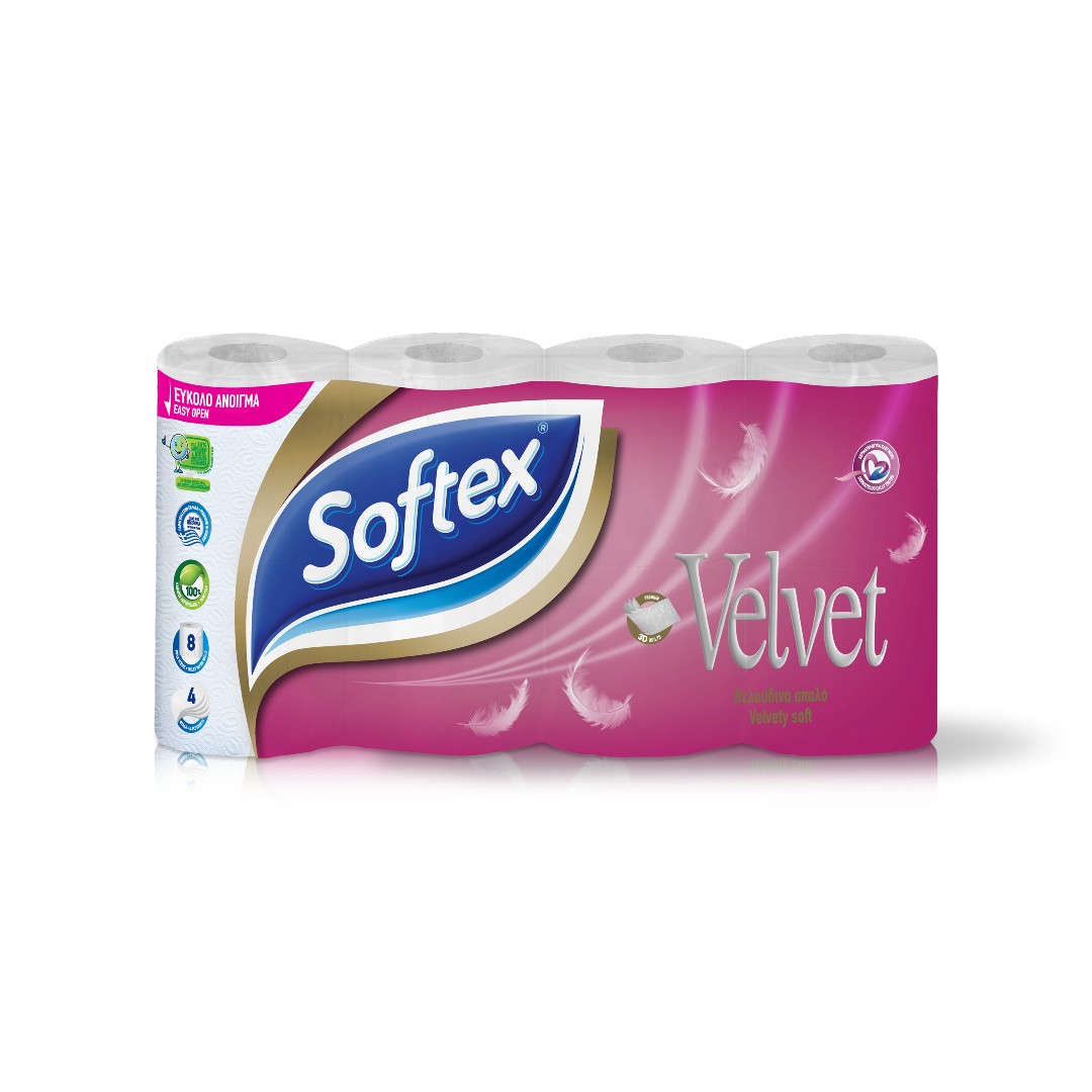 SOFTEX X.YΓΕΙΑΣ VELVET 4Φ.8Τ 824ΓΡ