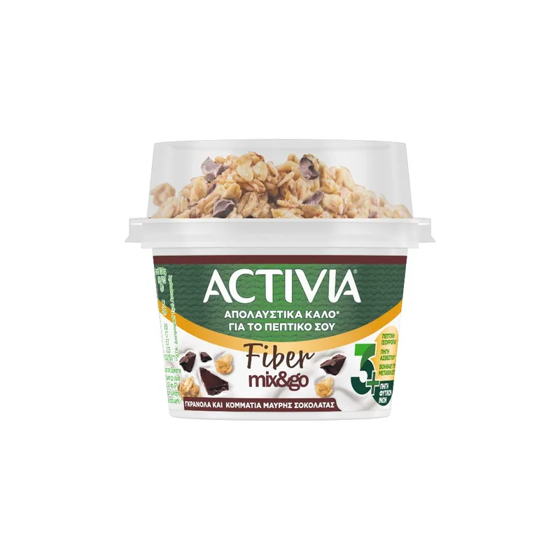 ACTIVIA FIBERS GRANOLA ΜΑΥΡΗ ΣΟΚΟΛΑΤΑ 165ΓΡ