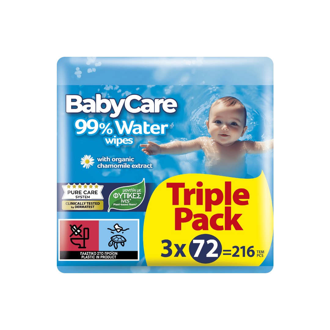 BABYCARE ΜΩΡΟΜ.99%WATER TRIPLE PACK 3*72T