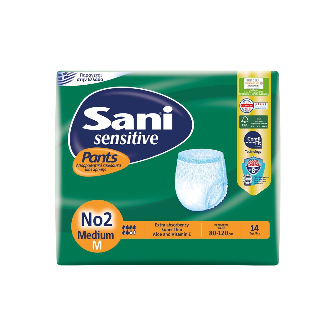 SANI PANTS ΕΣΩΡ.ΑΚΡ.SENSITIVE N.2 MEDIUM 14Τ.
