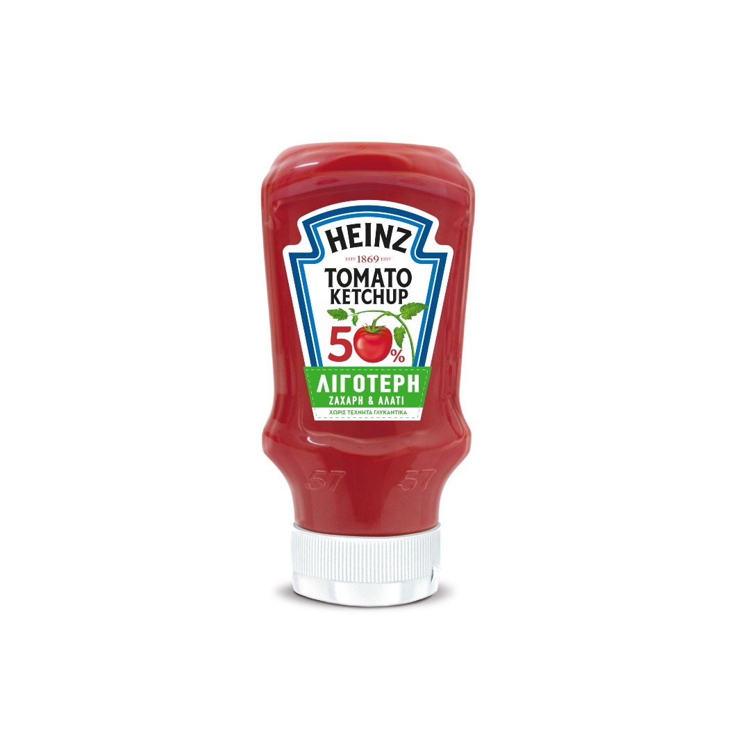 HEINZ ΚΕΤΣΑΠ 50% ΛΙΓΟΤ. ΖΑΧΑΡΗ & ΑΛΑΤΙ 435ΓΡ