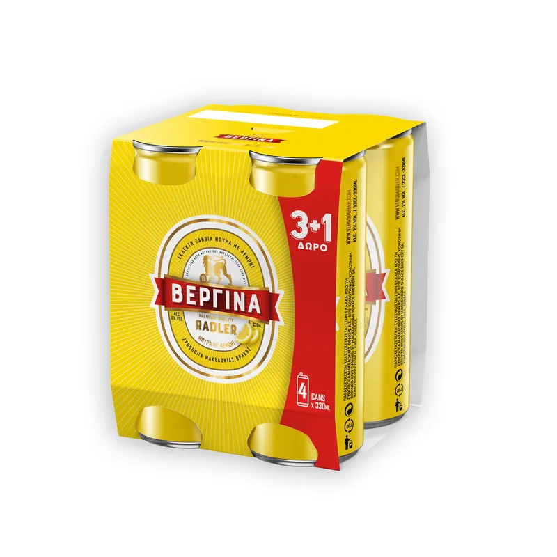 ΒΕΡΓΙΝΑ ΜΠΥΡΑ RADLER ΚΟΥΤΙ 330ML(3+1)Δ