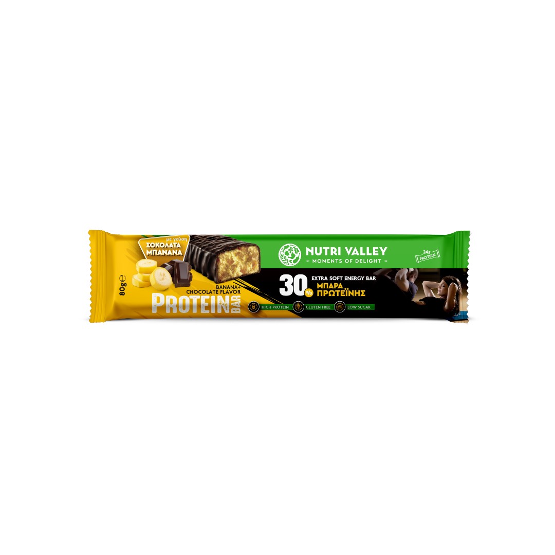 NUTRI VALLEY PROTEIN BAR BANANA 80ΓΡ