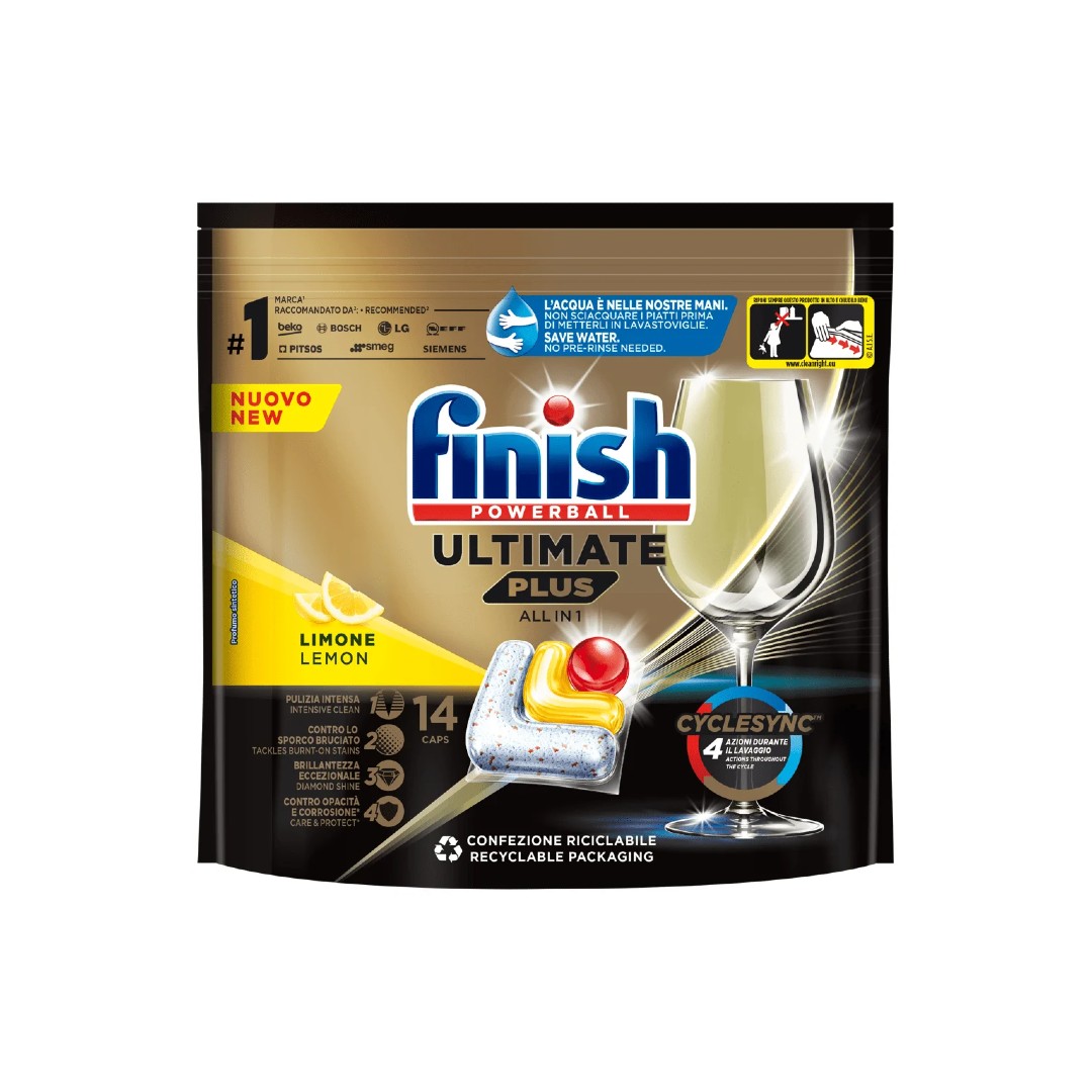 FINISH TABS ΠΛΥΝΤ.ΠΙΑΤΩΝ UL. ALL IN 1 LEMON 14T