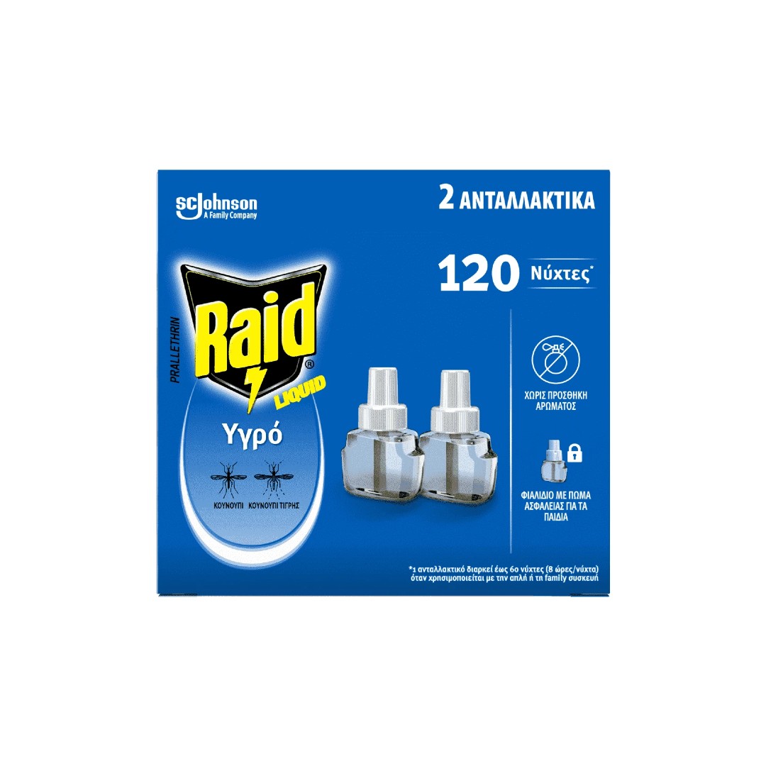 RAID ΥΓΡΟ ΑΝΤ/ΚΟ 120ΝΥΧΤΕΣ 2*36ML