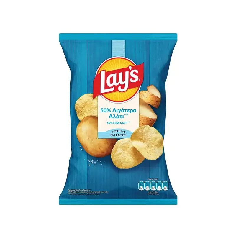 LAYS CHIPS 50% ΛΙΓΟΤΕΡΟ ΑΛΑΤΙ 120ΓΡ