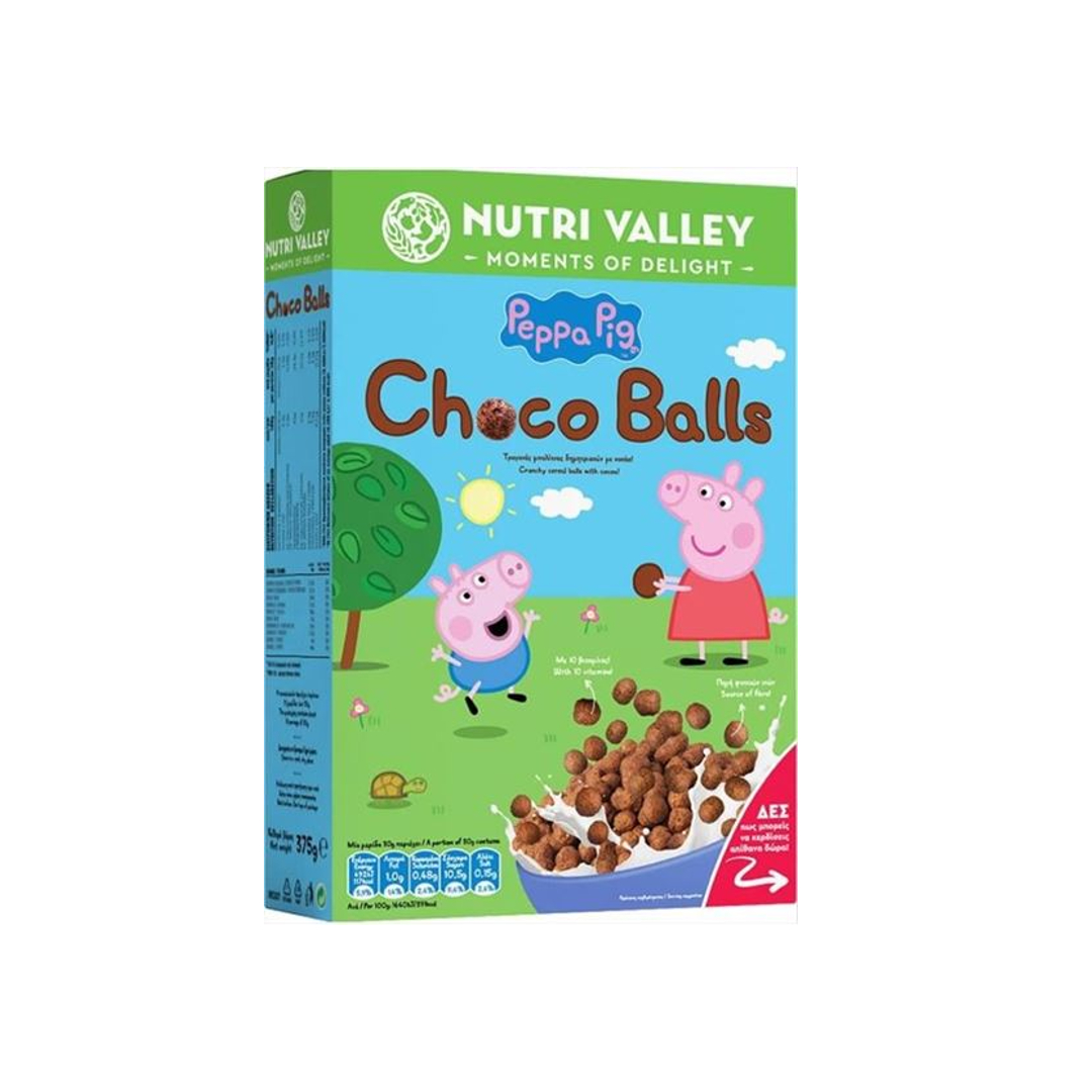 NUTRI VALLEY PEPPA PIG ΔΗΜΗΤΡ.CHOCO BALLS 375ΓΡ