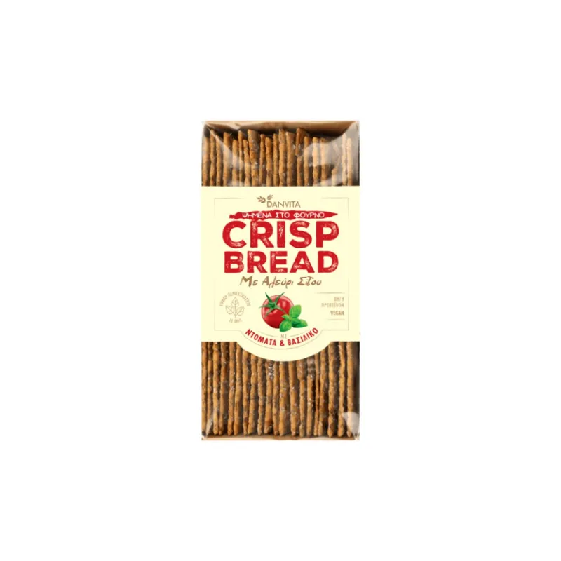 CRISP BREAD ΜΕ ΝΤΟΜΑΤΑ & ΒΑΣΙΛΙΚΟ 130ΓΡ