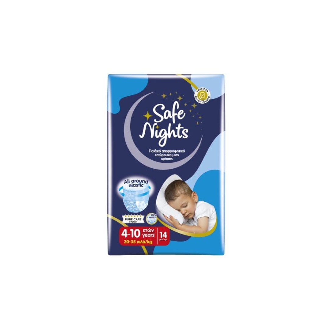 BABYLINO KIDS PANTS SAFE NIG.BOY 4-10Y/20-35K 14T.