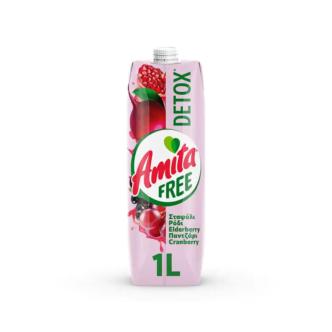 AMITA FREE DETOX ΣΤΑΦ. ΡΟΔ.ΠΑΝΤΖ.CRANB 1L