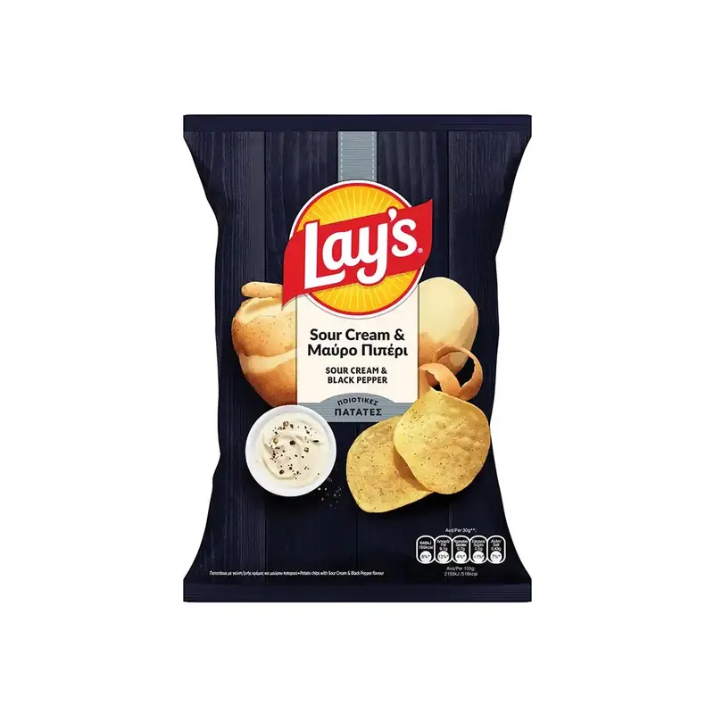 LAYS CHIPS SOUR CREAM & ΠΙΠΕΡΙ 120ΓΡ
