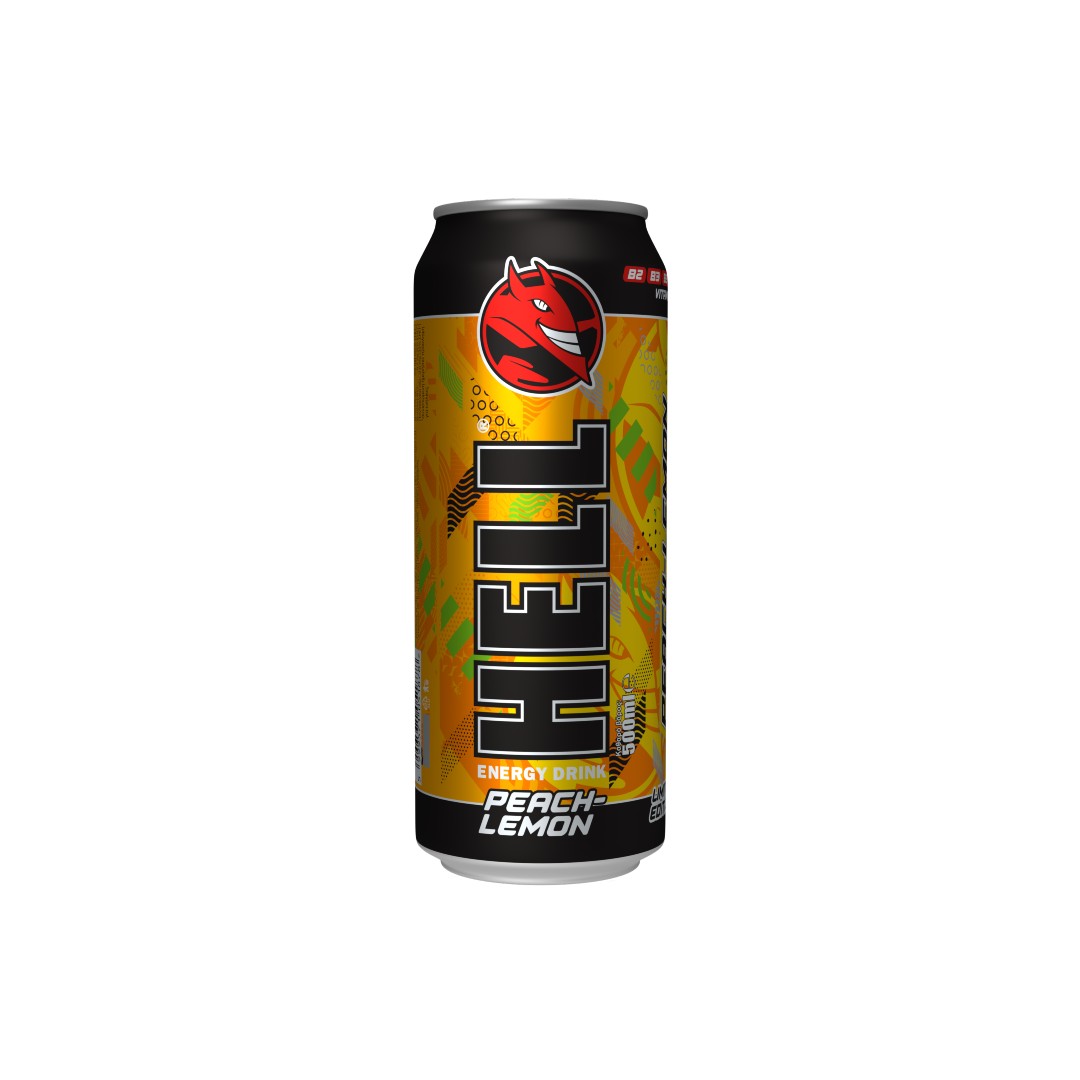 HELL ENERGY DRINK PEACH LEMON 500ML