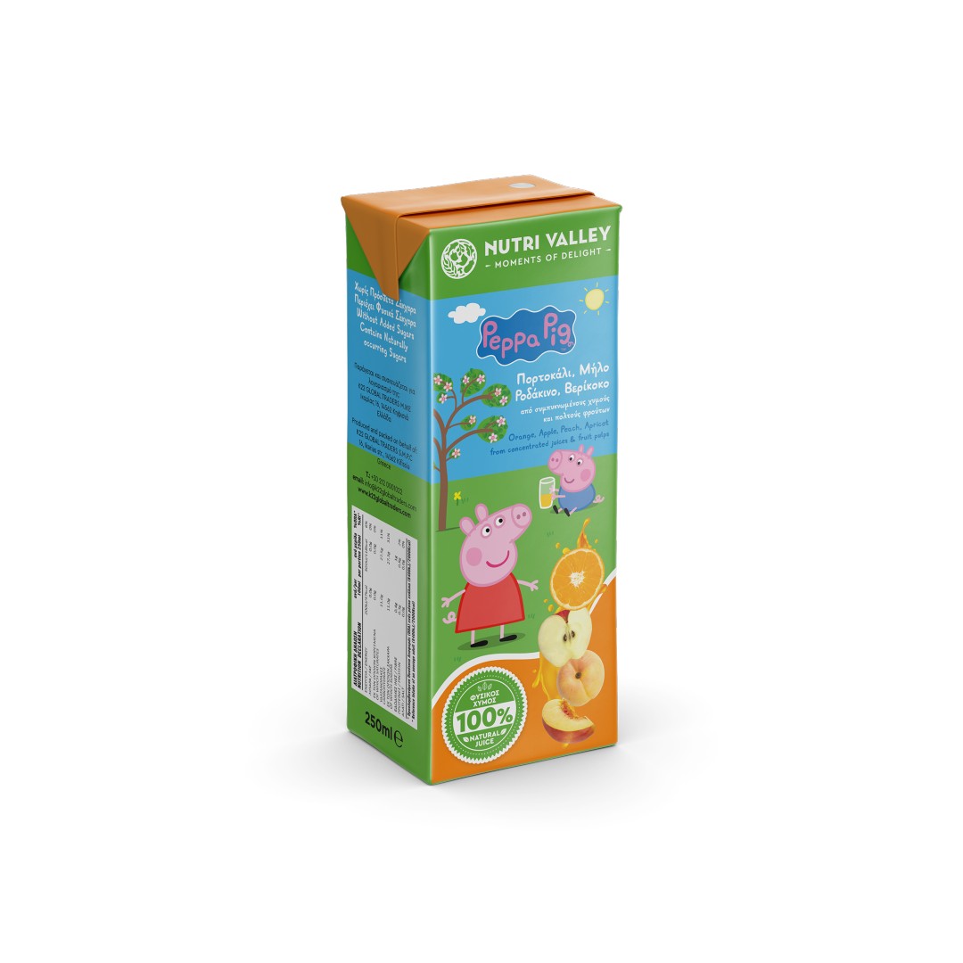 NUTRI VALLEY PEPPA PIG Φ.Χ ΜΗΛ.ΠΟΡ.ΡΟΔ.ΒΕΡ.250ML