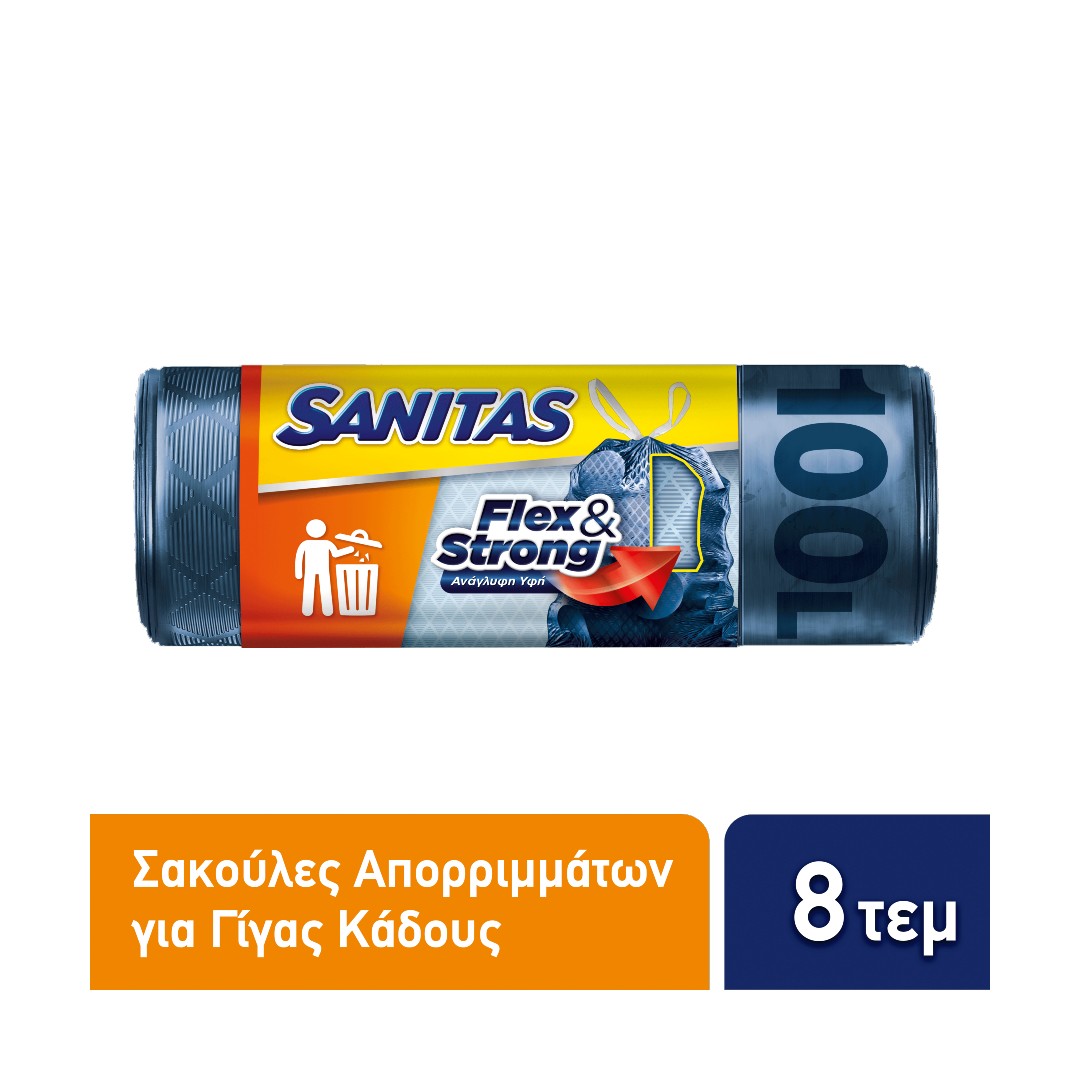 SANITAS ΣΑΚ.ΑΠΟΡ/ΤΩΝ TAPE FLEX GIANT 100lt 70x95 8T.