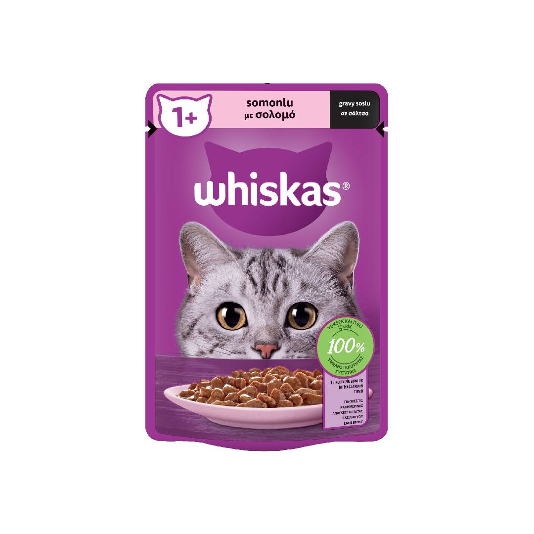 WHISKAS POUCH ΣΟΛΩΜΟΣ 85ΓΡ