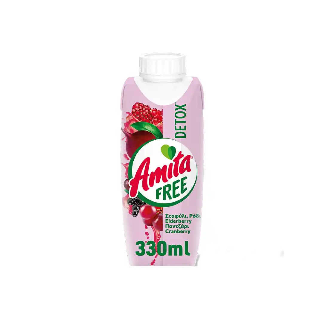 AMITA FREE DETOX ΣΤΑΦ.  ΡΟΔ.ΠΑΝΤΖ.CRANB. 330ML