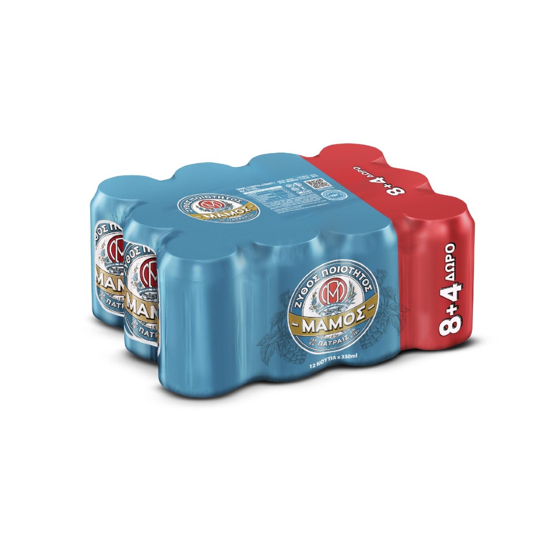 MAMOS ΜΠΥΡΑ ΚΟΥΤΙ 12*330ML (8+4) ΔΩΡΟ