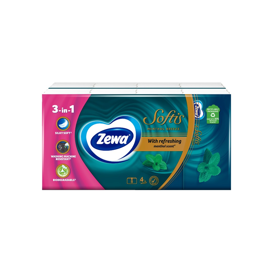 ZEWA ΧΑΡΤ/ΛΑ ΤΣΕΠΗΣ SOFT MENTHOL 8Τ 176ΓΡ