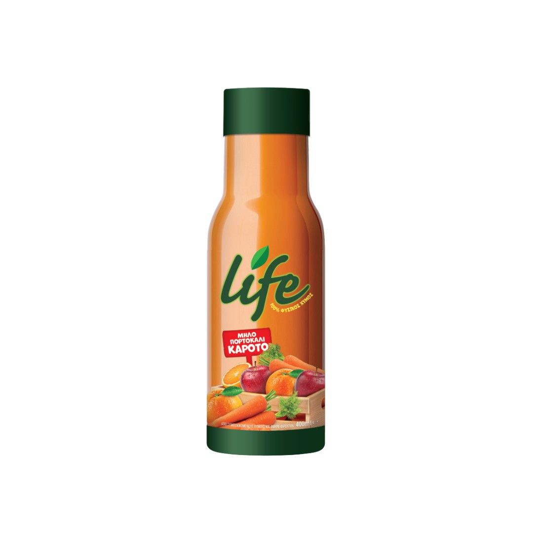 LIFE ΜΗΛΟ ΠΟΡΤΟΚΑΛΙ ΚΑΡΟΤΟ ΜΠΟΥΚΑΛΙ 400ML