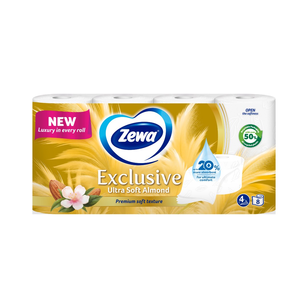ZEWA Χ.ΥΓΕΙΑΣ EXCLUSIVE ALMOND MILK 8ΑΡΙ 800ΓΡ