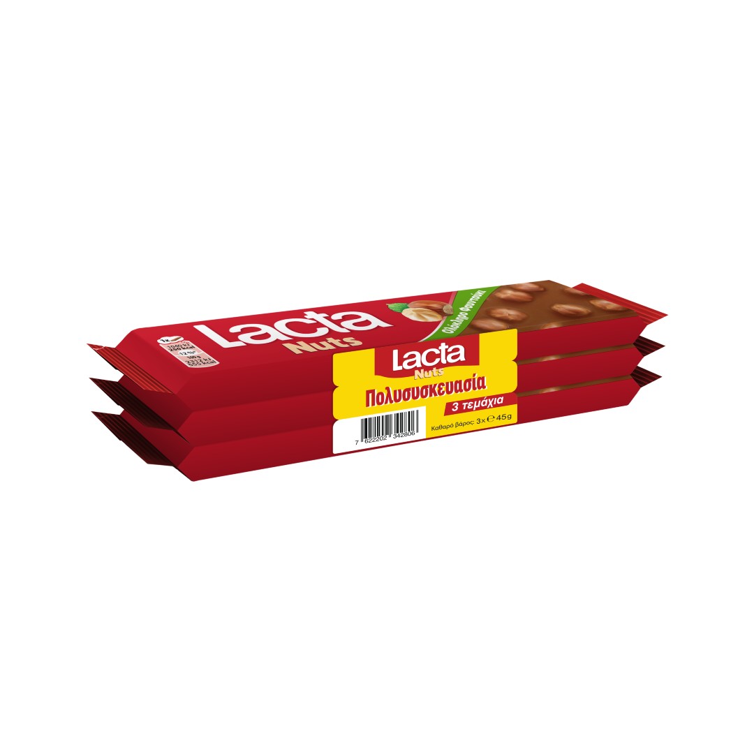 LACTA NUT BAR ΟΛΟΚΛΗΡΟ ΦΟΥΝΤΟΥΚΙ 3*45ΓΡ
