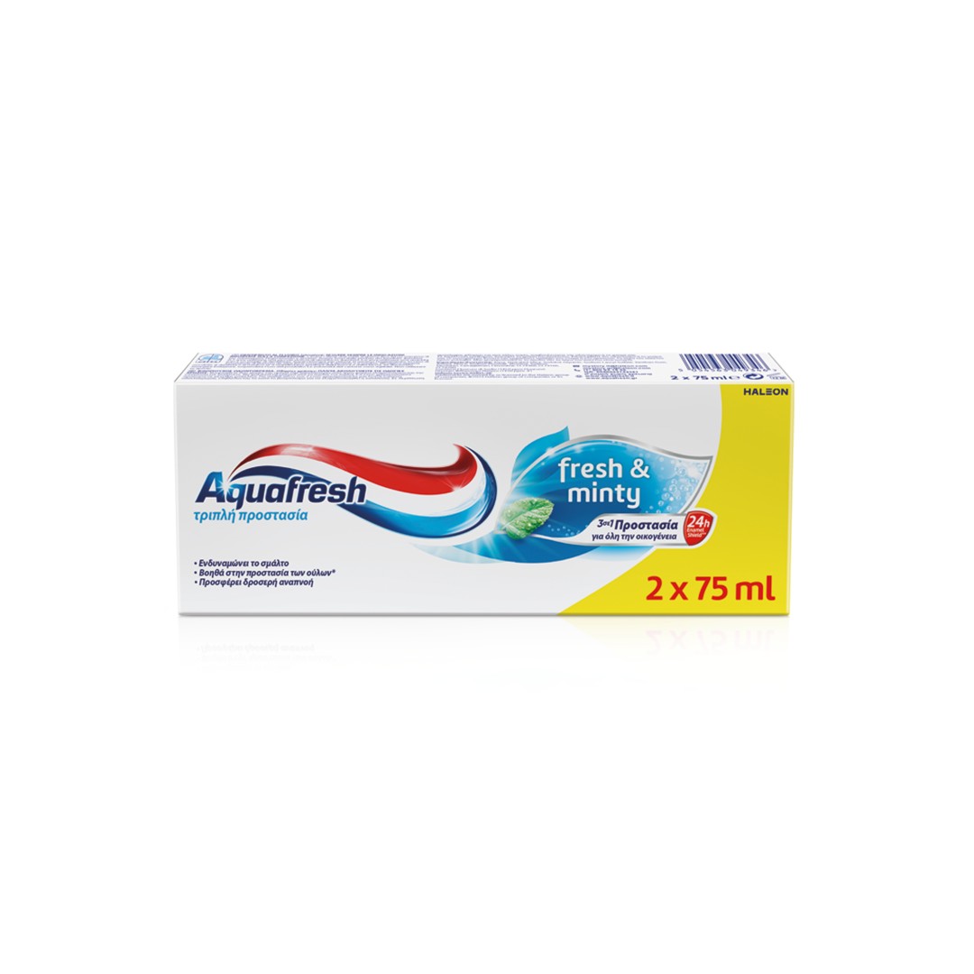 AQUAFRESH ΟΔ/ΜΑ FRESH & MINTY DUOPACK 2*75ML