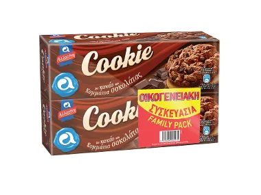 Cookies κακάο και κομμάτια σοκολάτας οικογενειακή συσκευασία