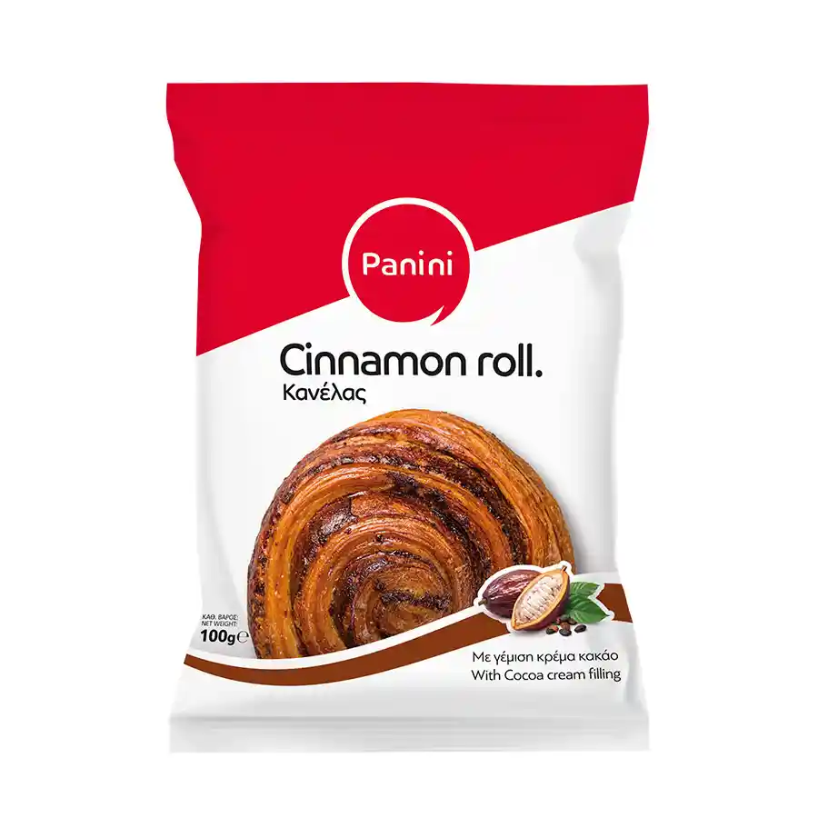 Panini Cinnamon Roll Με Κομμάτια Σοκολάτας Και Γέμιση Κρέμα Κακάο 100γρ.