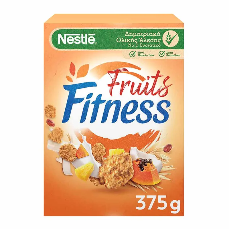 Nestle Fitness Δημητριακά Ολικής Άλεσης Με Φρούτα 375γρ.