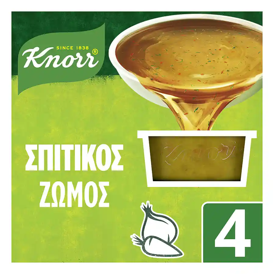 Knorr Σπιτικός Ζωμός Λαχανικών Χωρίς Γλουτένη 4x28γρ.