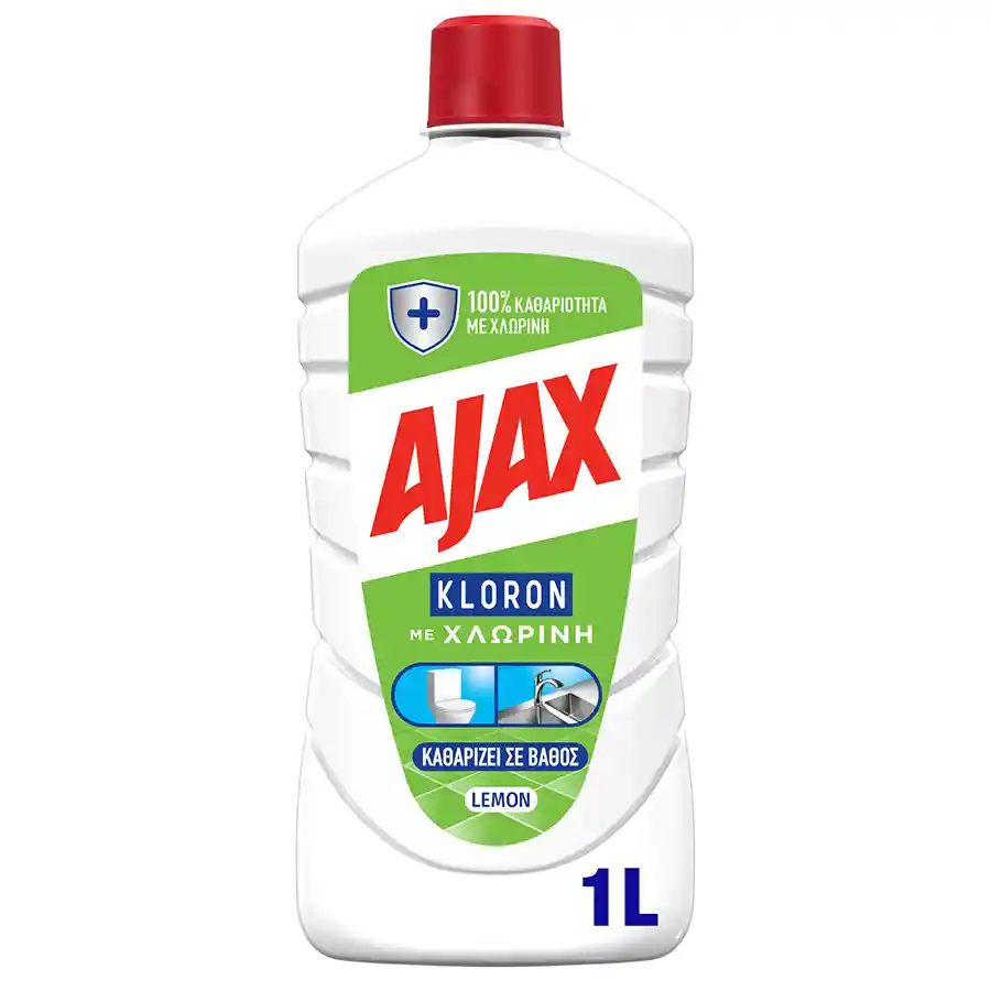 Ajax Kloron Υγρό Καθαριστικό 2σε1 Λεμόνι 1lt.