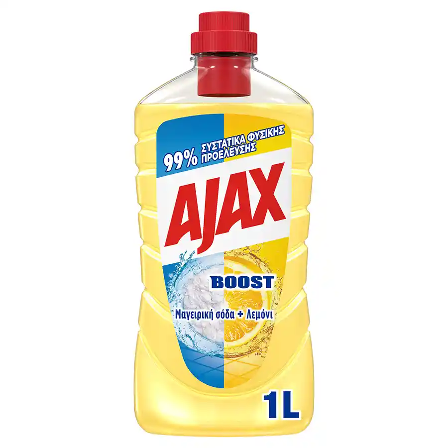 Ajax Boost Υγρό Καθαριστικό Μαγειρική Σόδα & Λεμόνι 1lt.