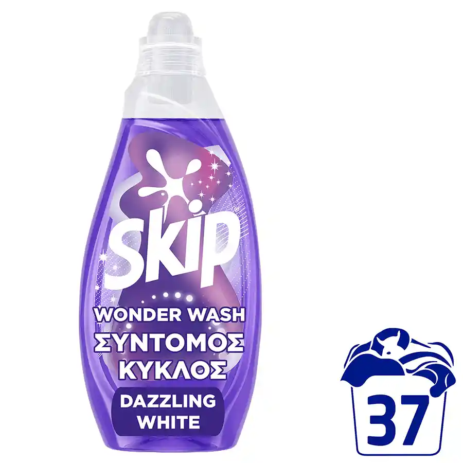 Skip Wonder Wash Υγρό Απορρυπαντικό Πλυντηρίου Ρούχων Dazzling White 37mez. 1,48lt.