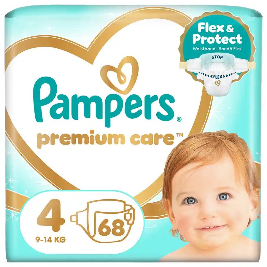 Pampers Premium Care Πάνες Νo4 (9-14kg.) Jumbo Pack 68τεμ.