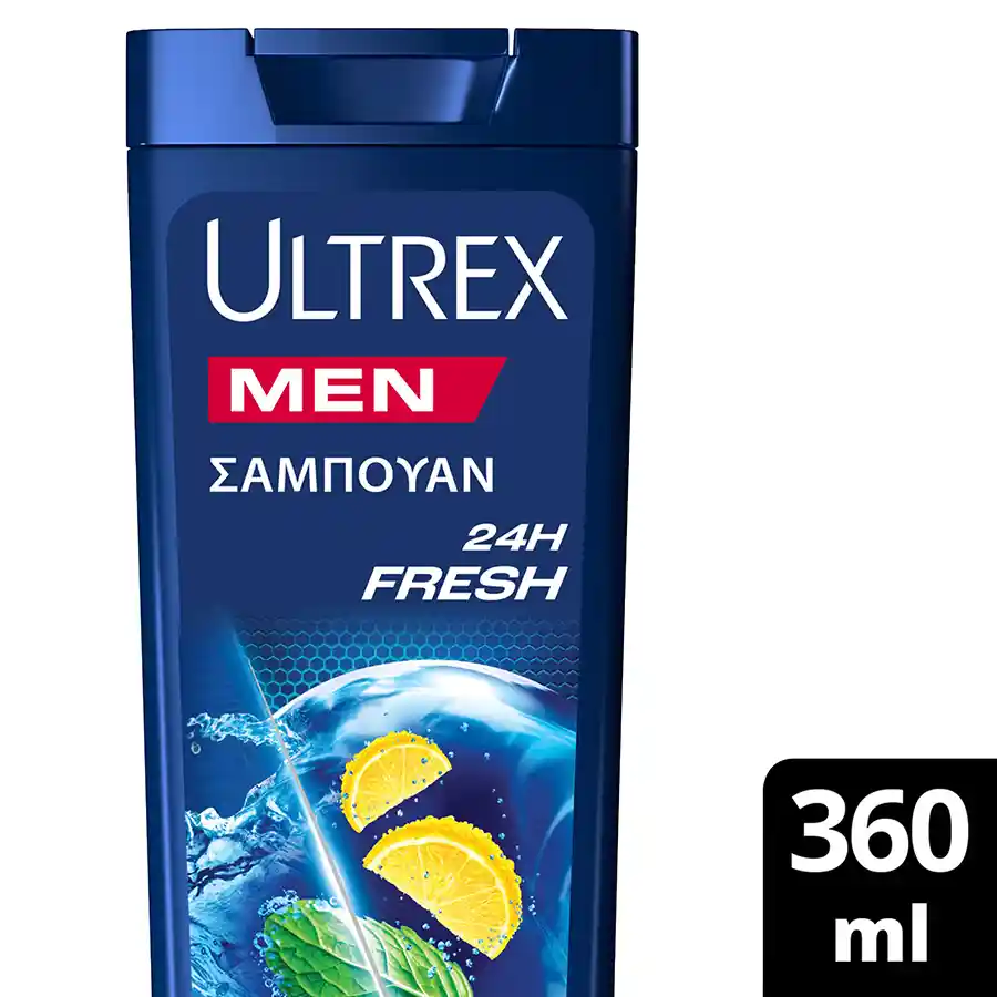 Ultrex Men Σαμπουάν 24H Fresh Για Όλους Τους Τύπους Μαλλιών 360ml.