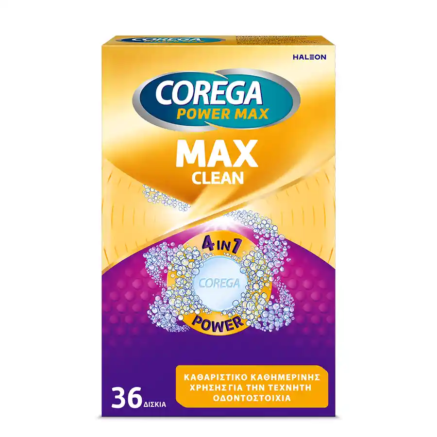 Corega Max Clean Καθαριστικά Δισκία Τεχνητής Οδοντοστοιχίας 36τεμ.