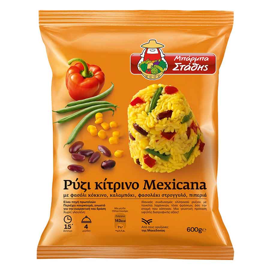 Μπάρμπα Στάθης Ρύζι Κίτρινο Mexicana 600γρ.