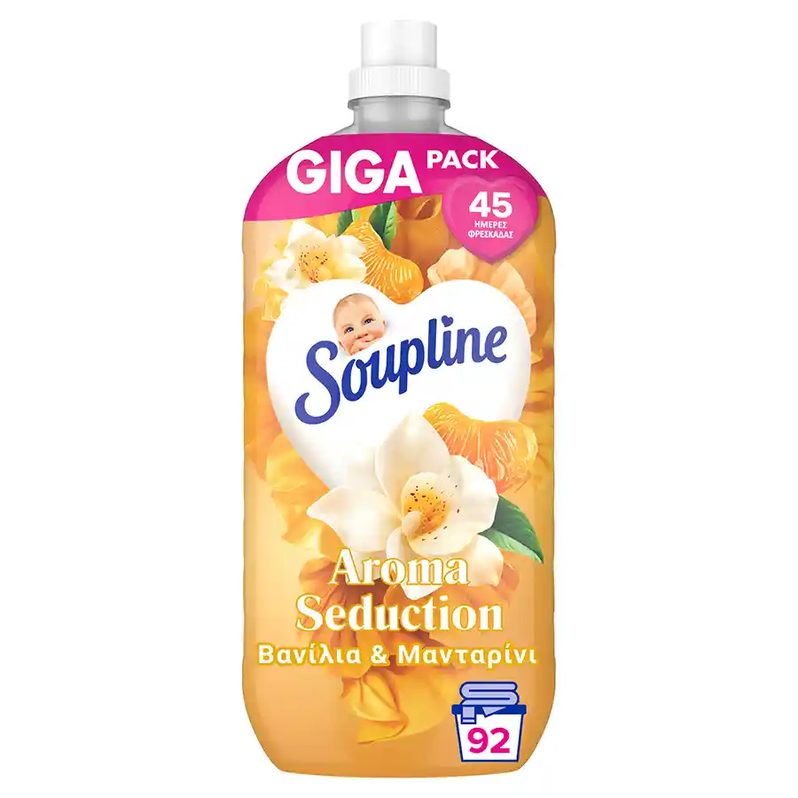 Soupline Aroma Συμπυκνωμένο Μαλακτικό Ρούχων Βανίλια & Μανταρίνι 92mez. 1,932lt.