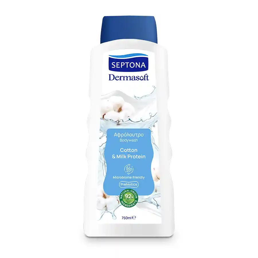 Septona Dermasoft Αφρόλουτρο Cotton & Milk Protein 750ml.