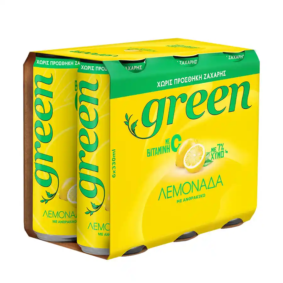 Green Λεμονάδα Με Στέβια Χωρίς Ζάχαρη 6x330ml.